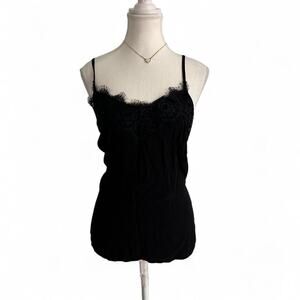 Abercrombie & Fitch Black Laced Vintage Satin Cami Size M